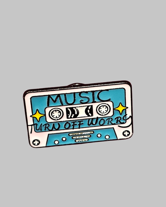 Music Turn OFF Works Brooch Enamel Pin