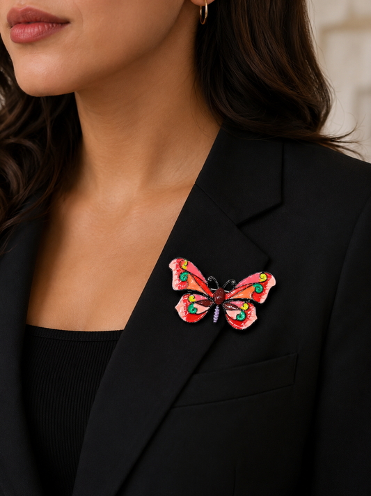 Colorful Butterfly Brooch Pin for Women – Designer Enamel Butterfly Lapel Pin