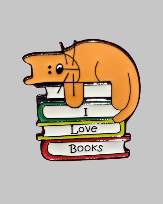 I Love Books Brooch Enamel Pin