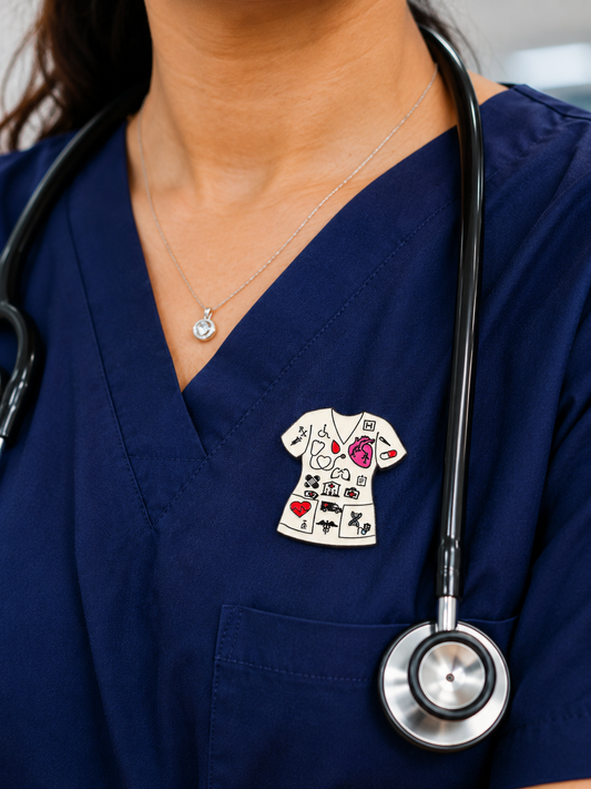 Enamel Pin Badge – Medical Doctor & Healthcare Brooch for Scrubs, Bags & Jackets