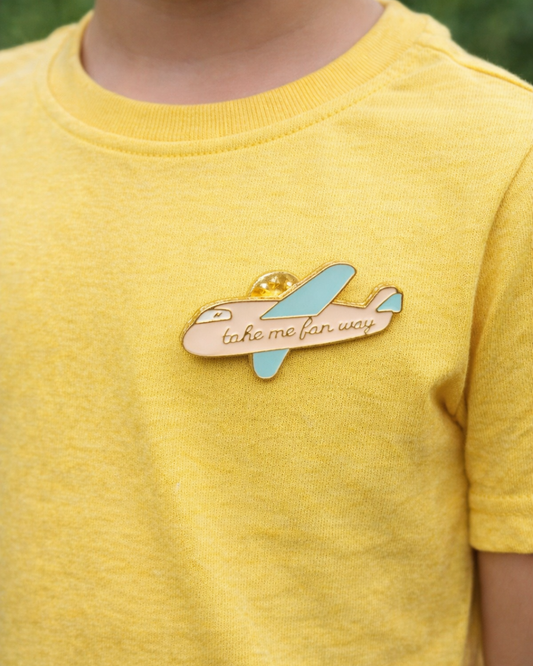 Take me Far Away Plane Brooch Enamel Pin