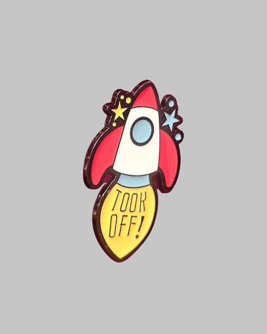 Rocket Took Off Brooch Enamel Pin