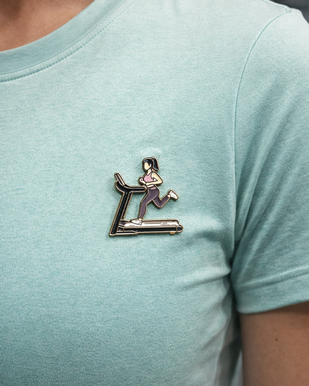 GYM Treadmill workout Brooch Enamel Pin