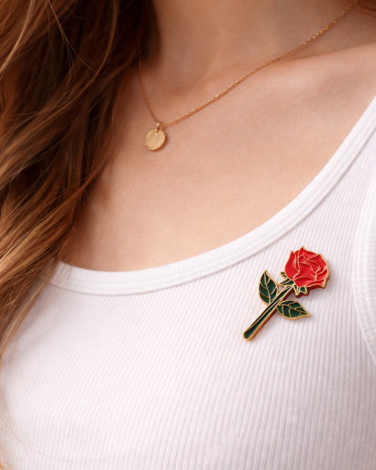 Rose Flower Brooch Enamel Pin