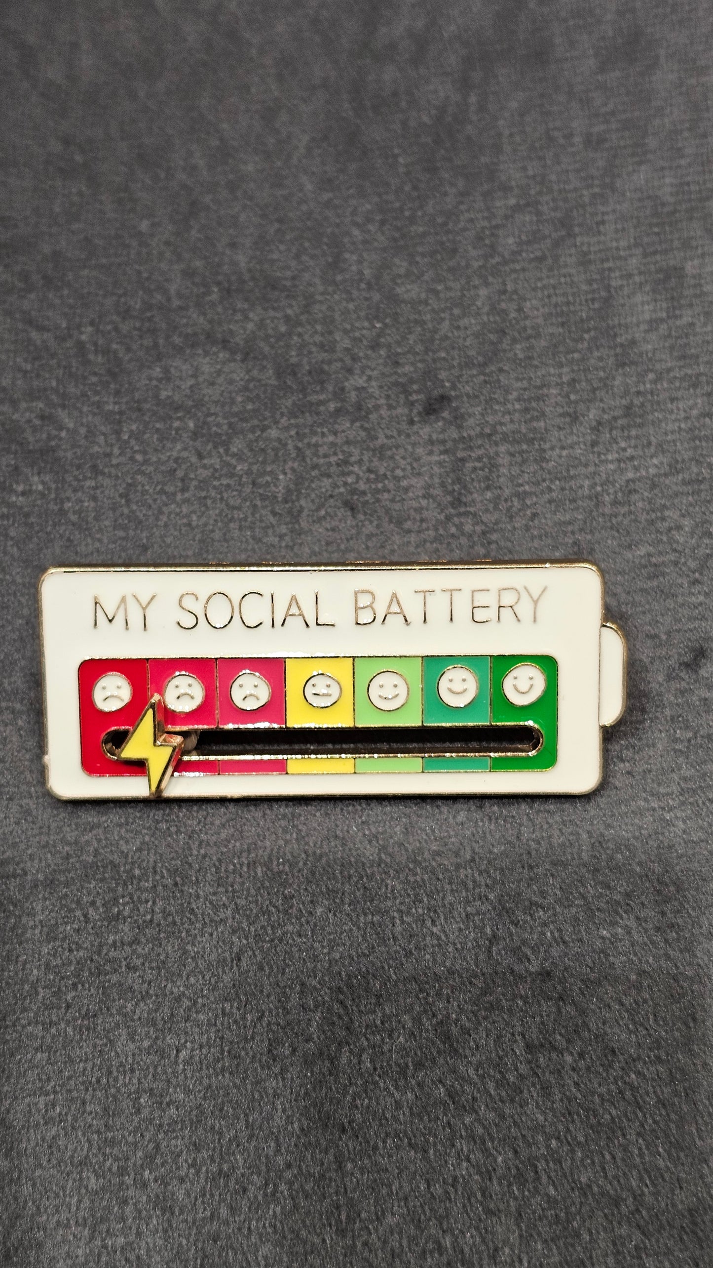 Social Battery Mood Meter Enamel Pin for Caps, Bags & Jackets