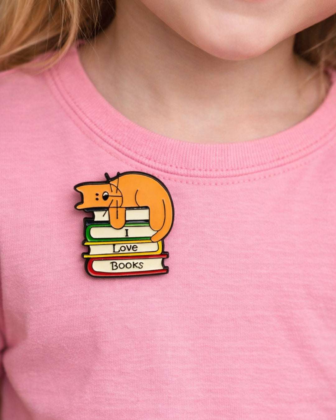 I Love Books Brooch Enamel Pin