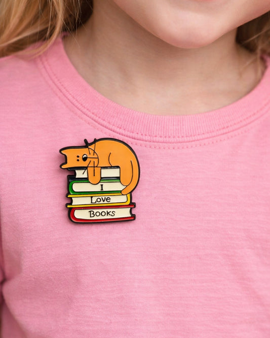 I Love Books Brooch Enamel Pin