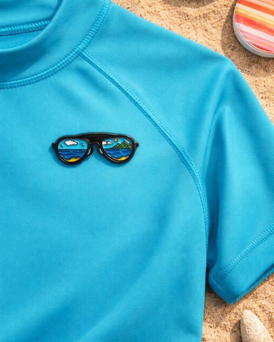 Beach Sunglasses Enamel Pin