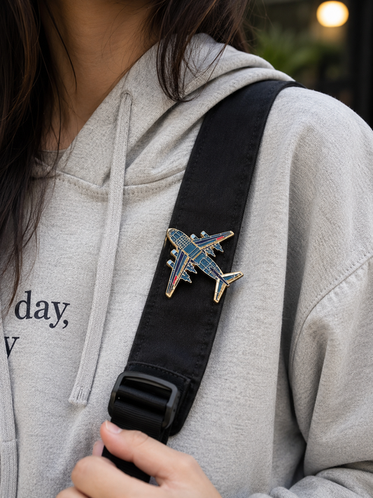 Airplane Enamel Pin Badge – Travel Aviation Brooch for Jackets, Bags & Backpacks