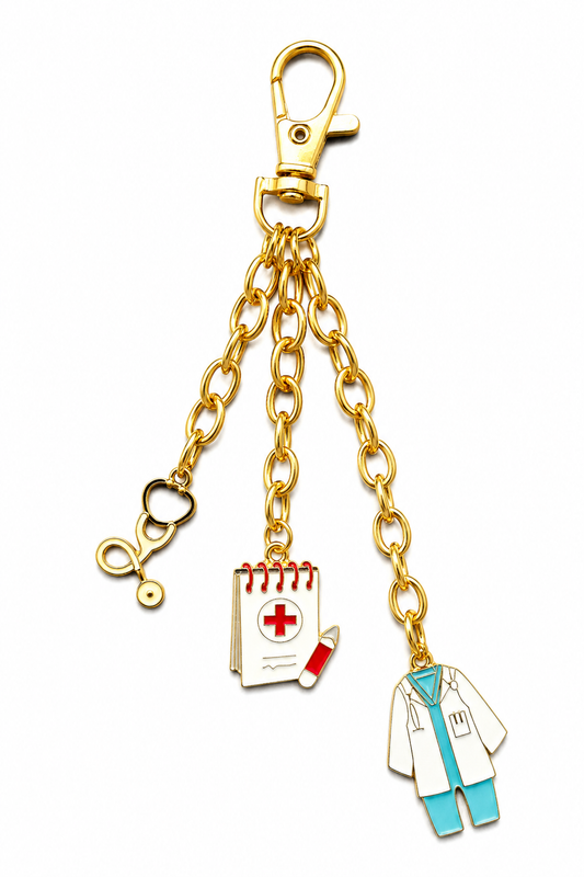 Doctor Theme Metal Keychain for Medical Professionals – Premium Nurse & Doctor Bag Charm Key Ring