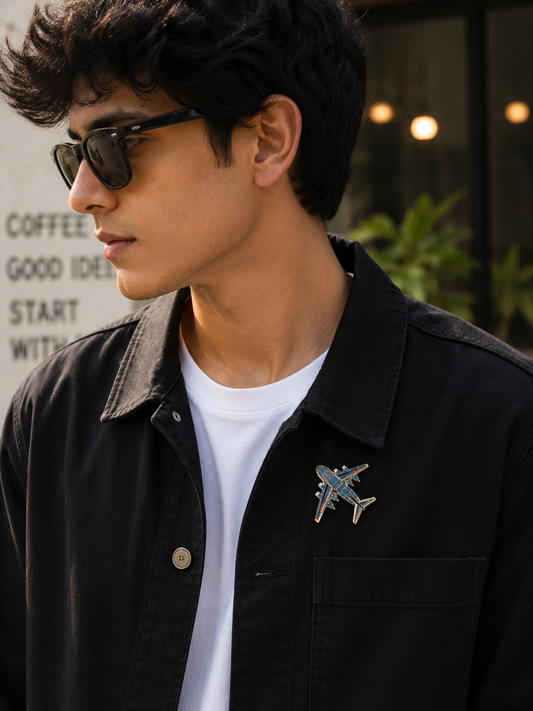 Airplane Enamel Pin Badge – Travel Aviation Brooch for Jackets, Bags & Backpacks