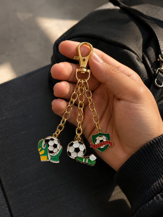 Football Sports Metal Keychain for Men & Boys – Premium Soccer Bag Charm & Key Ring