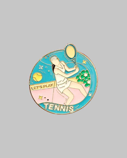 Long Tennis Brooch Enamel Pin