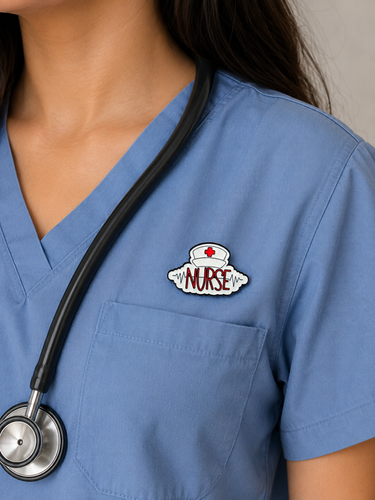 Nurse Enamel Pin Badge – Medical Heartbeat Lapel Pin for Nurses & Healthcare Workers