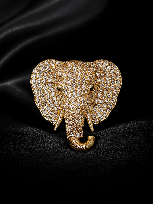 Luxury Elephant Crystal Brooch – Elegant Designer Animal Pin