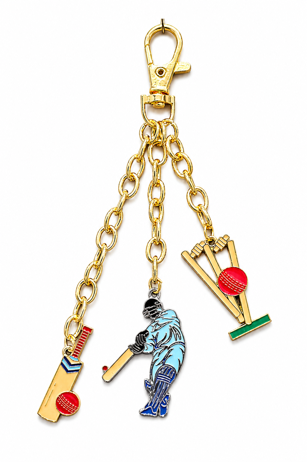 Cricket Lover Metal Keychain for Men & Boys – Premium Sports Theme Bag Charm & Key Ring