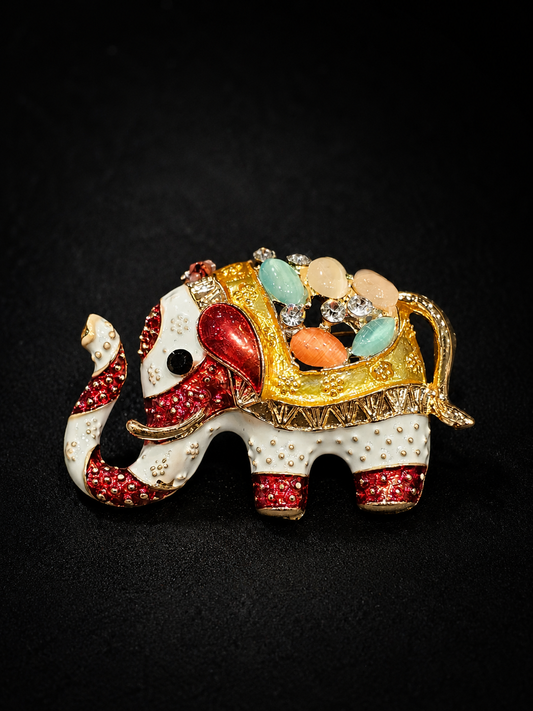 Luxury Elephant Brooch – Colorful Designer Elephant Pin