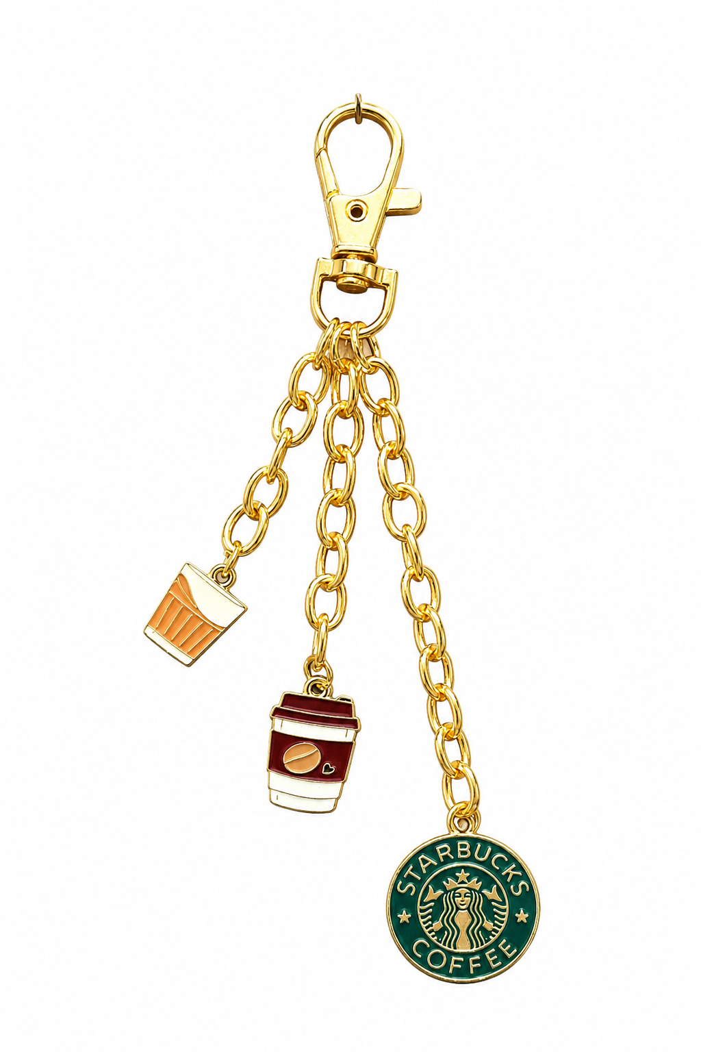 Coffee Lover Designer Metal Keychain for Women – Premium Café Theme Bag Charm & Key Ring