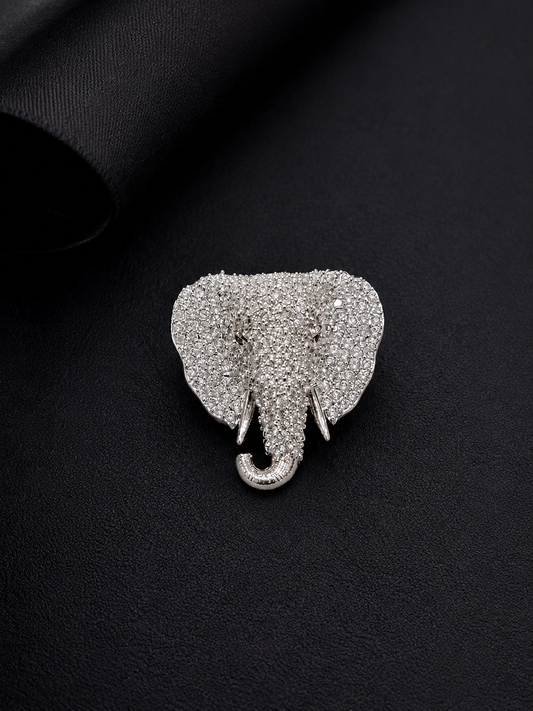 Silver Elephant Brooch – Elegant Statement Accessory for Men & Women