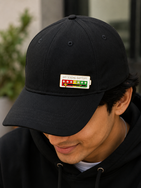 Social Battery Mood Meter Enamel Pin for Caps, Bags & Jackets