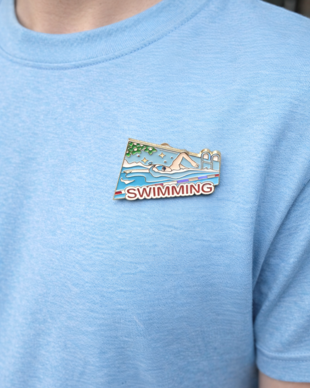 Swimming Brooch Enamel Pin