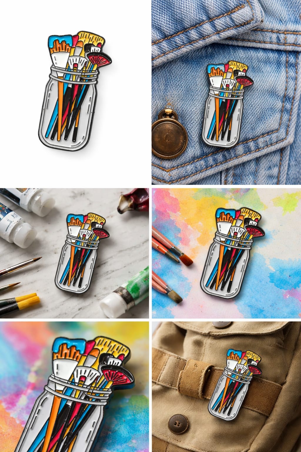 Artist Brooch Enamel Pin