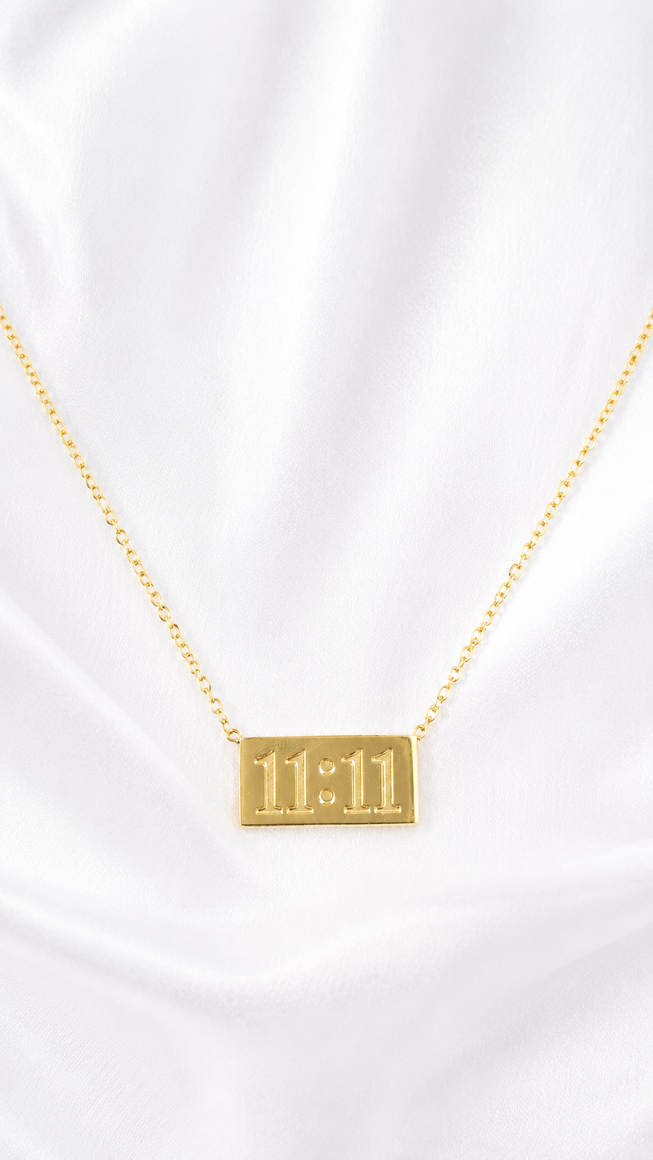 11:11 Gold Plated Minimalist Necklace for Women – Trendy Lucky Number Pendant Chain