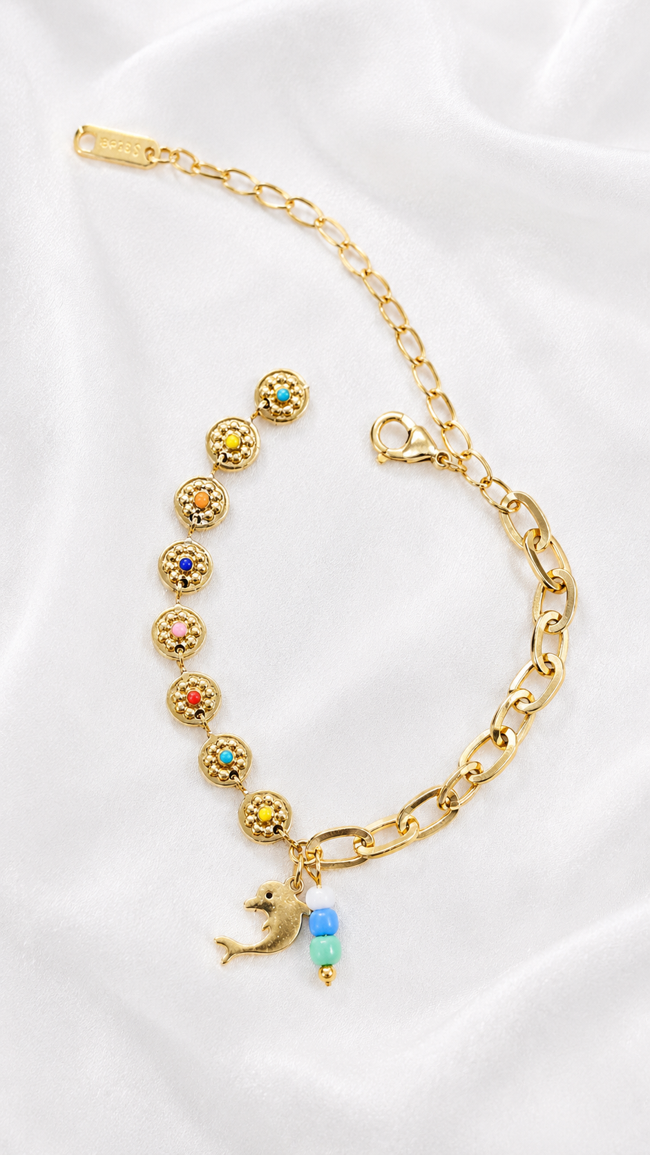 Boho Dolphin Charm Gold Bracelet for Women