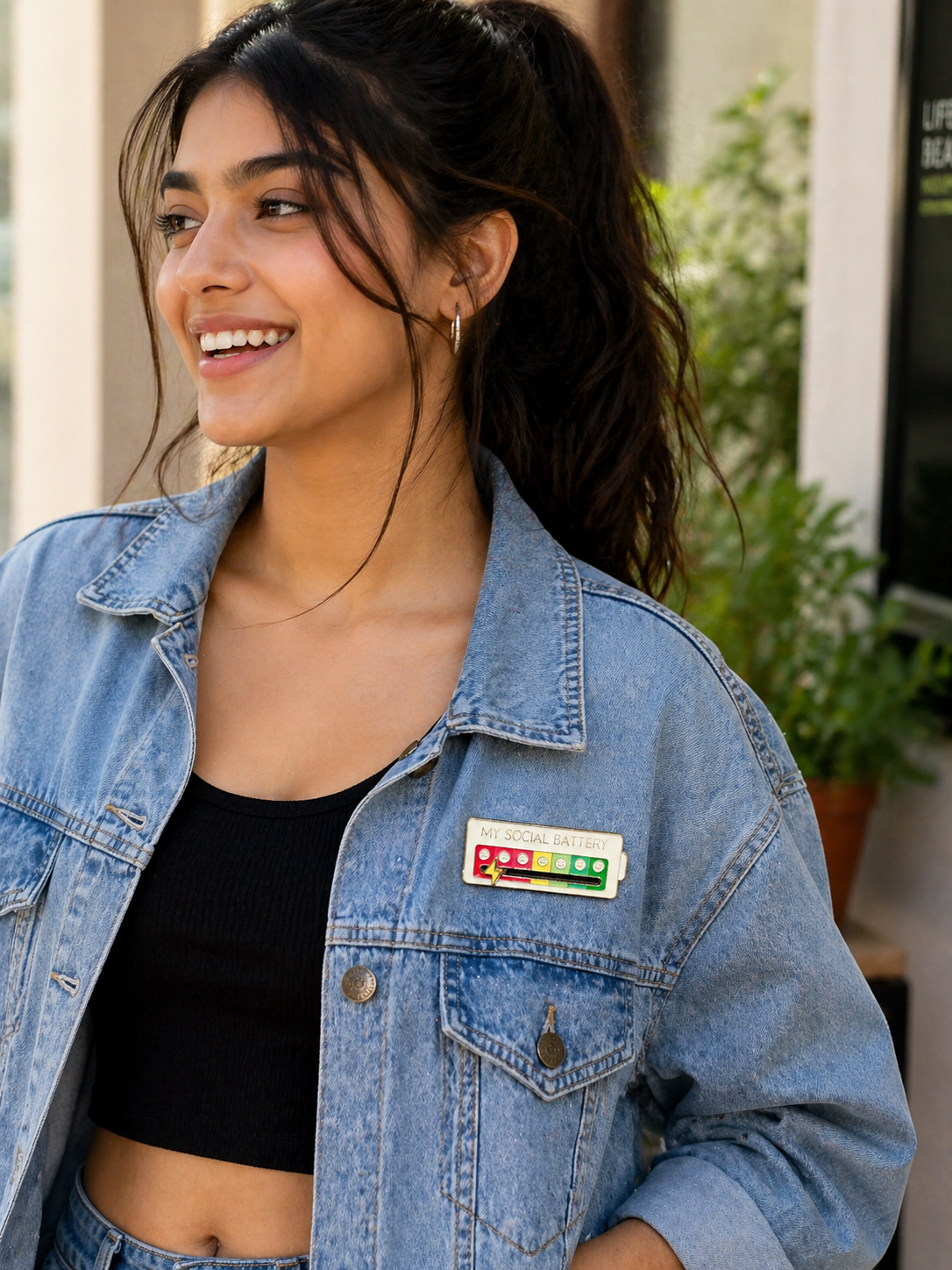 Social Battery Mood Meter Enamel Pin for Caps, Bags & Jackets